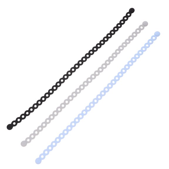 BESTYASH 3pcs Cord Organizer Ties for Packaging Ties in Light Grey Silicone