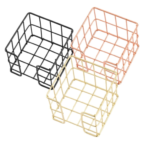 BESTYASH 3Pcs Assorted Color Iron Wire Notepad Holder for Office Desk Organization