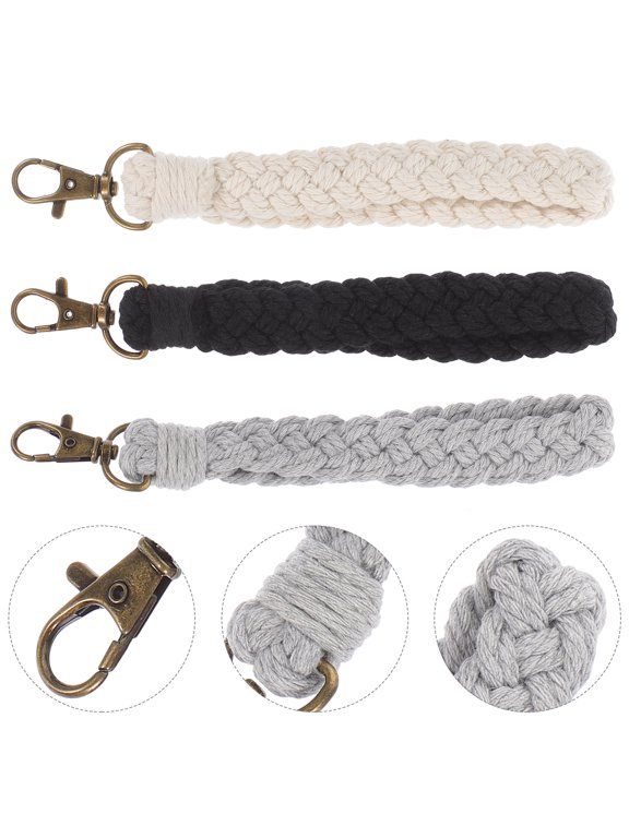 Cotton Rope Woven Keychains Versatile Decorative Accessories 3Pcs