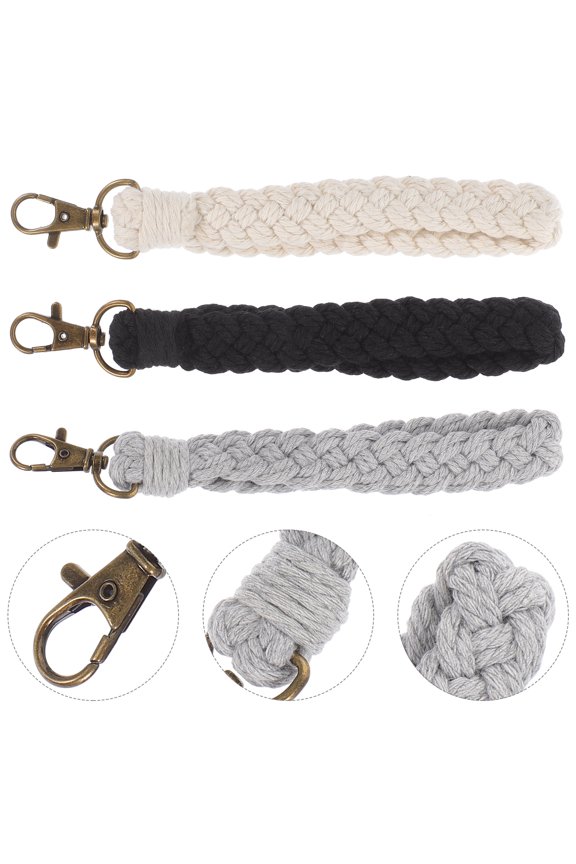 Set of 3 Stylish Thread Keychains for Women, and Lightweight Everyday Key Accessories