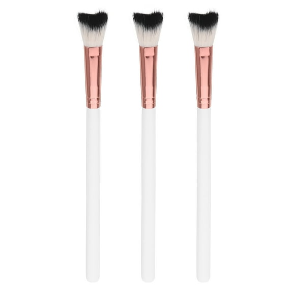 BESTYASH 3-Piece Multi-Use Nose Contour Brush Set with Soft Bristles, Wood Fiber Handles and Aluminum Details for Daily Use