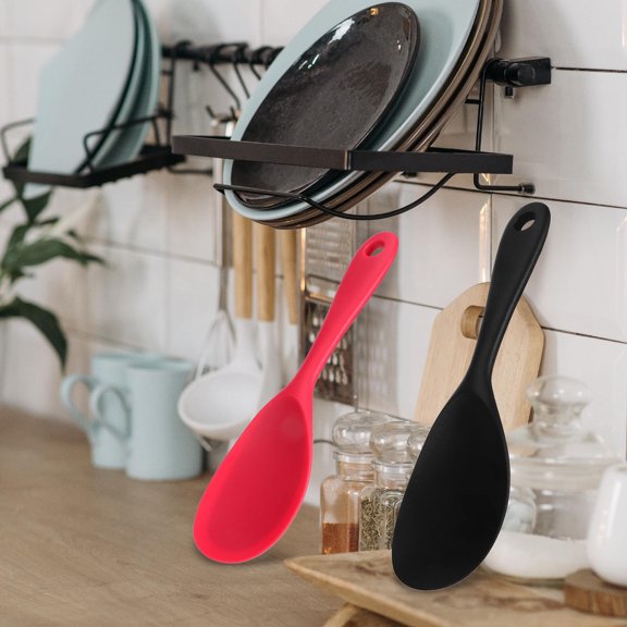 BESTYASH Set of 3 Non-Stick Silicone Rice Paddles for Easy Cleaning and Scraping Bottom of Pot