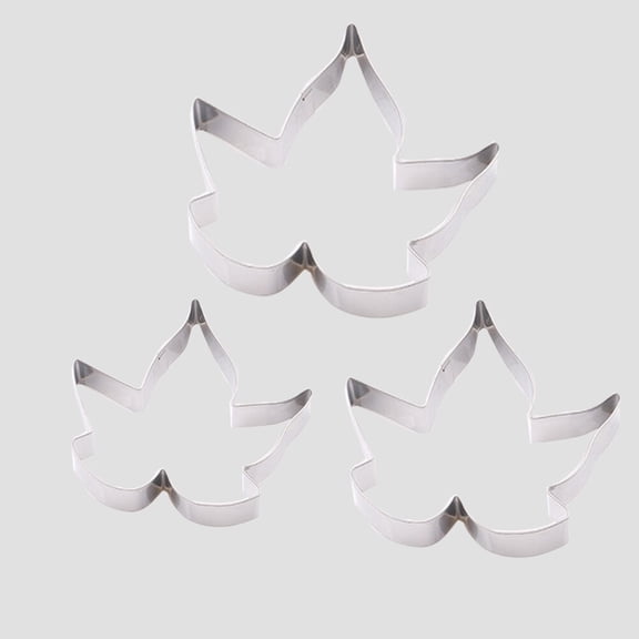 BESTYASH 3Pcs Maple Leaf Cookie Cutter Set Stainless Steel Baking Mold for Cake and Biscuit