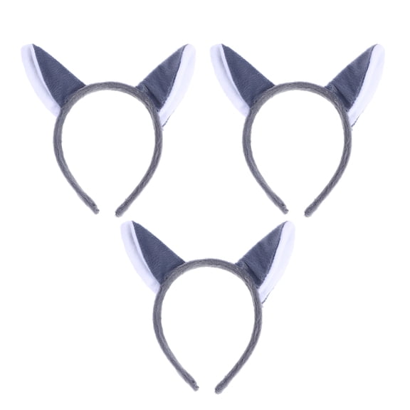 BESTYASH 3pcs Wolf Headbands Grey Headbands for Cosplay Decoration