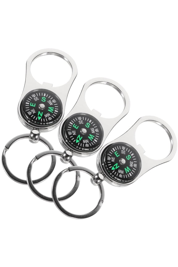 3-Pack Compass Keychain Set for Outdoor Activities, Hiking, Camping, and Everyday Use