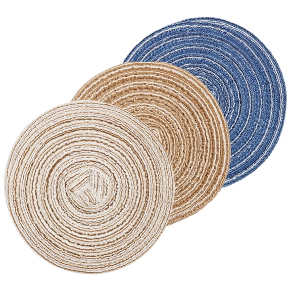 BESTYASH 3pcs tiny rug miniature dollhouse rugs Cotton Rope Beige