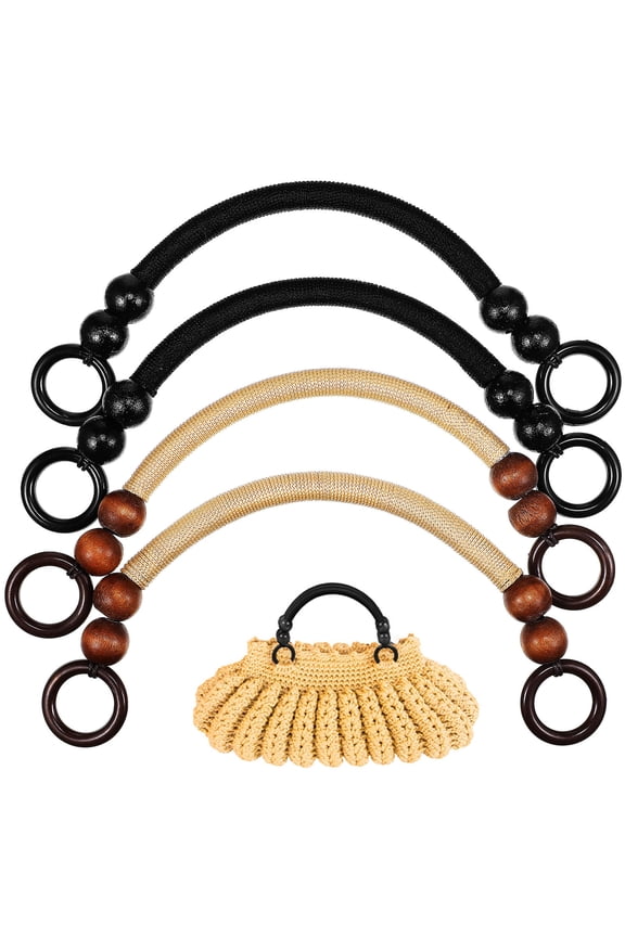 4-Pack Handmade Beaded Nylon Rope Bag Straps Replacement with Stylish Accessories for Handbags and Purses