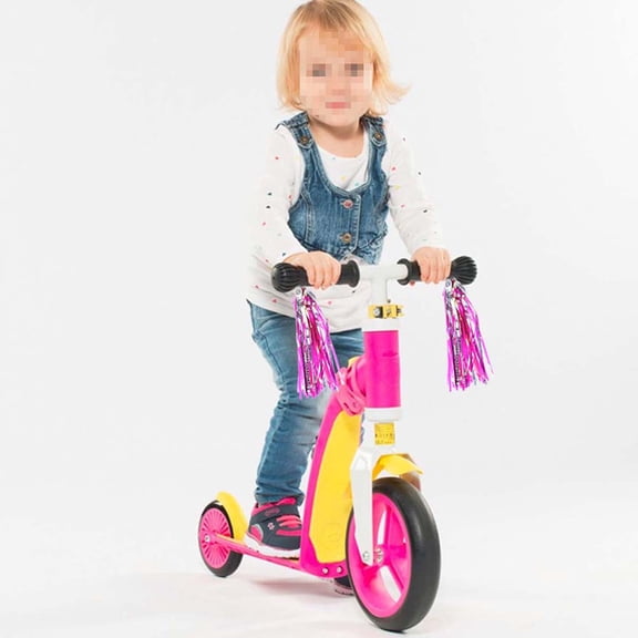 BESTYASH 4Pcs Pink Tassel Ribbon Handlebar Streamers for Scooter and Bike PVC Plastic Decorative Ribbons