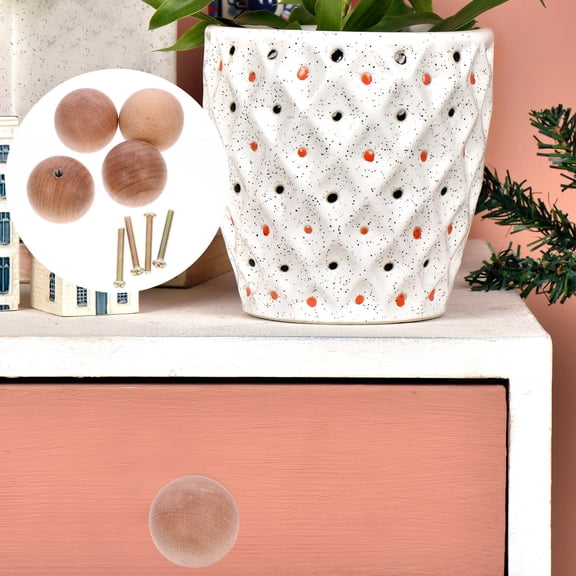 BESTYASH 4 Pcs Unfinished Wood Knobs Dresser Hardware Assorted Color For Drawers Delicate Design