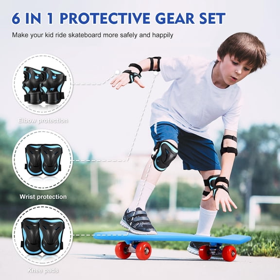 BESTYASH 4 Wheels Skateboard Set with Protective Equipment for Safe Outdoor Riding