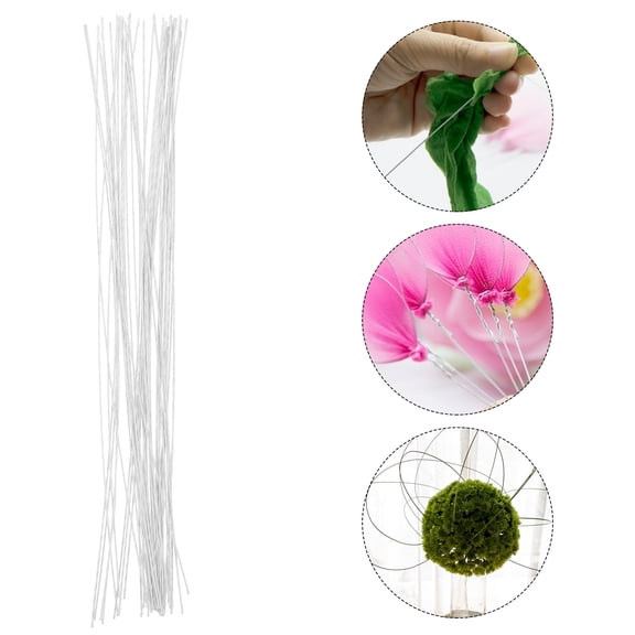 BESTYASH 40 Pcs Flower Wire for Bouquets White Paper Wire for Floral Crafting with Crafting Ability