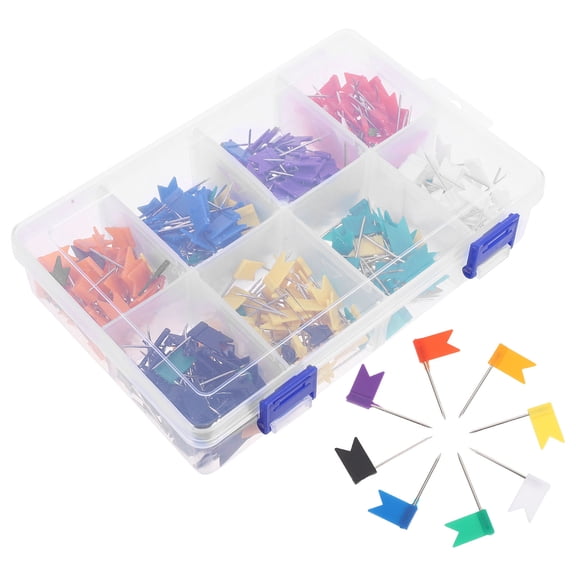 BESTYASH 400 Pcs Color Coded Map Tacks Travel Push Pins for Cork Board