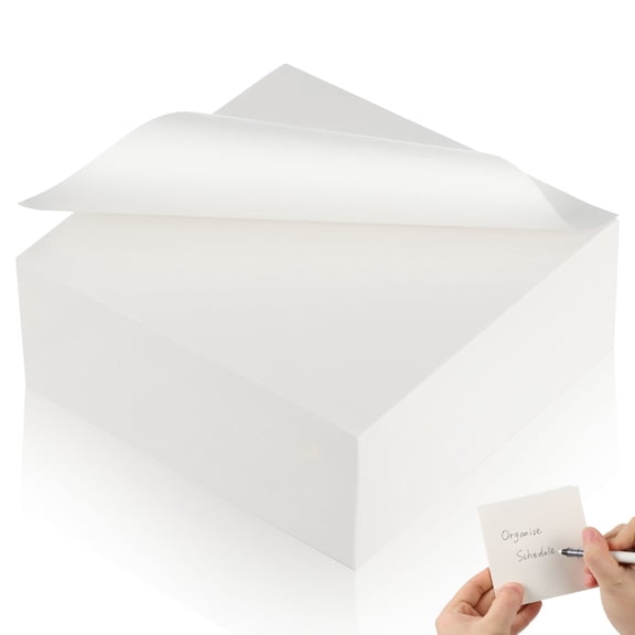 BESTYASH 400Pcs White Memo Cube Refill Nonsticky Tear Off Notes Paper Pads Blank Scratch Pads