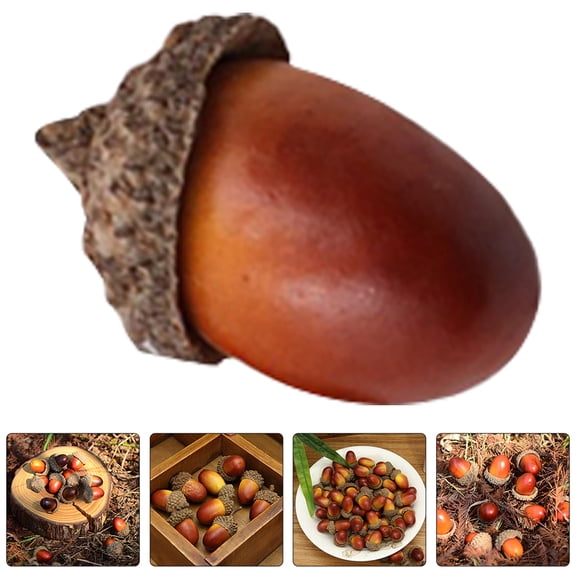 BESTYASH 40pcs Brown Artificial Acorns Realistic Simulation Home Decor Crafts