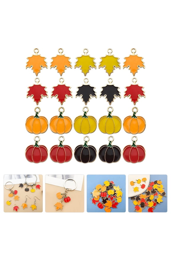 40Pcs Durable Metal Pumpkin Charms for Necklace and Bracelet DIY Craft Use