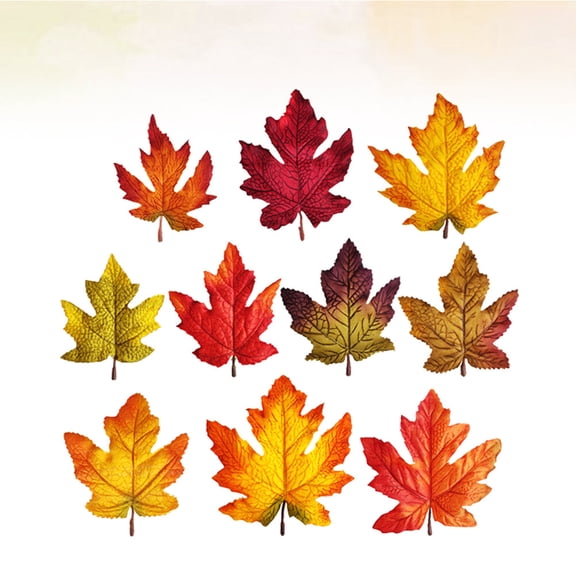 BESTYASH 40Pcs Faux Fall Leaves Maple Leaf Ornaments for Party Props and Home Decoration