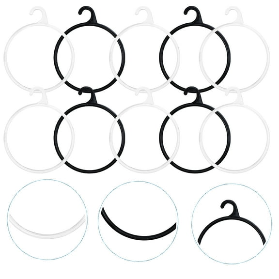 BESTYASH 40Pcs Anti Slip Plastic Clothes Holding Ring for Scarves Neckties in Black