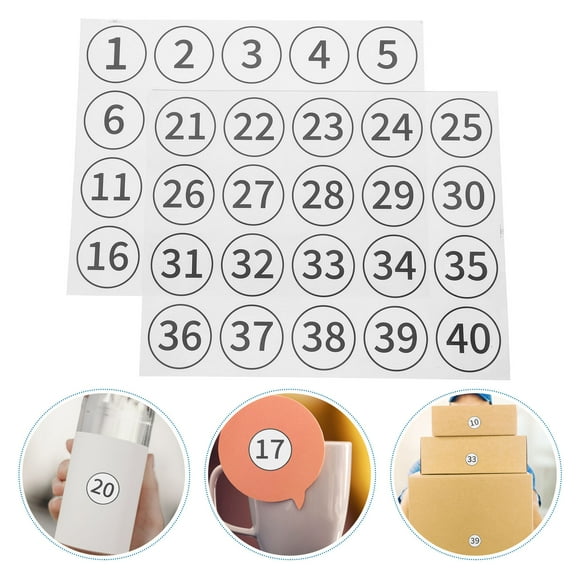 BESTYASH 40Pcs Number Stickers for Classification and Organization with Easy Application on Furniture Surfaces