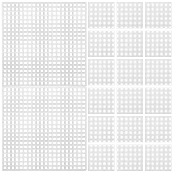 BESTYASH 40Pcs White Plastic Mesh Canvas Sheets for Embroidery and Cross Stitch DIY Craft Projects