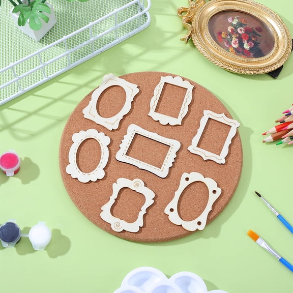 BESTYASH 40Pcs Wooden DIY Pictures Frame Unfinished Hollow Photo Frames for Home Decor and Crafts