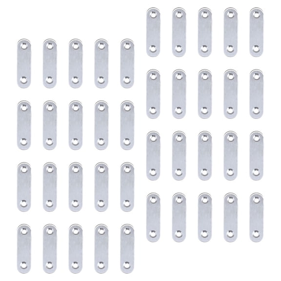 BESTYASH 40pcs Flat Corner Braces Stainless Steel Straight Plates for Wood Fixing Projects