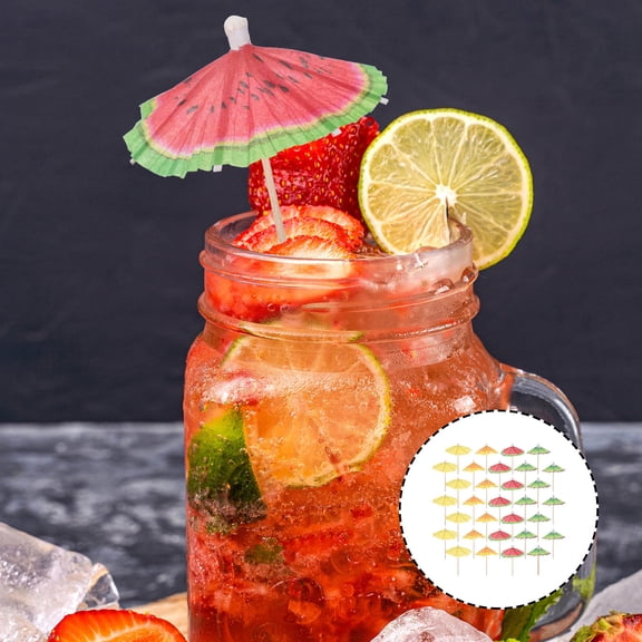 BESTYASH 40pcs Party Toothpicks For Appetizers Small Paper Parasols Cocktail Drink Sticks Assorted Color