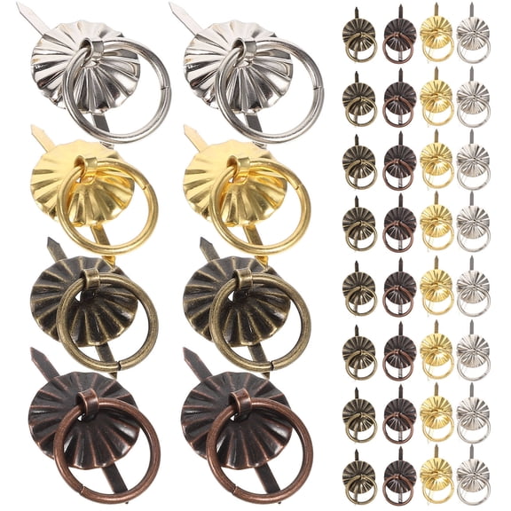 BESTYASH 40pcs Vintage Mini Furniture Handles Knobs Iron Assorted Color for Household Furniture and DIY Projects