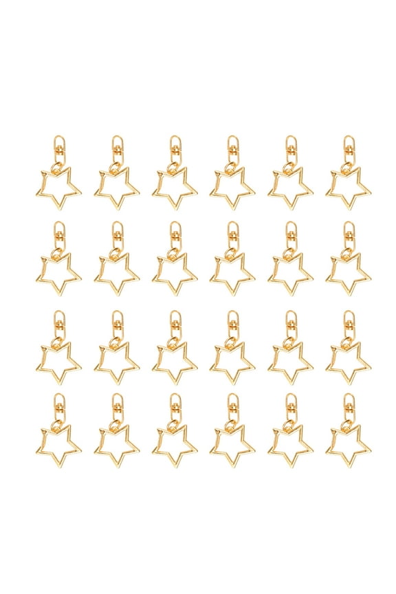 48Pcs Golden Zinc Alloy Key Holder Star Shape Business Keychain for Banquet Date