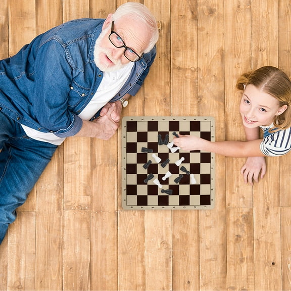 BESTYASH 48pcs Checkers Pieces Wood for Board Games with Logical Thinking Training for Friends