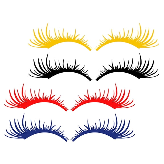 BESTYASH 4Pairs Car Headlight Eyelash Stickers Pet Material Easy Install Auto Decals