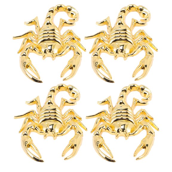 BESTYASH 4Pcs 3D Scorpion Car Stickers Metal Car Decals with Unique Textured Design for Vehicles