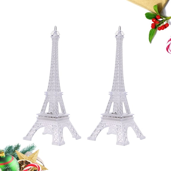 BESTYASH 4Pcs LED Night Light Acrylic Desk Lamp White Eiffel Tower Shape for Home and Party