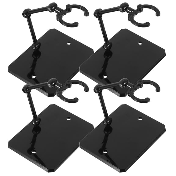 BESTYASH 4Pcs Action Figure Display Stand Adjustable Black Plastic Support Base for Home