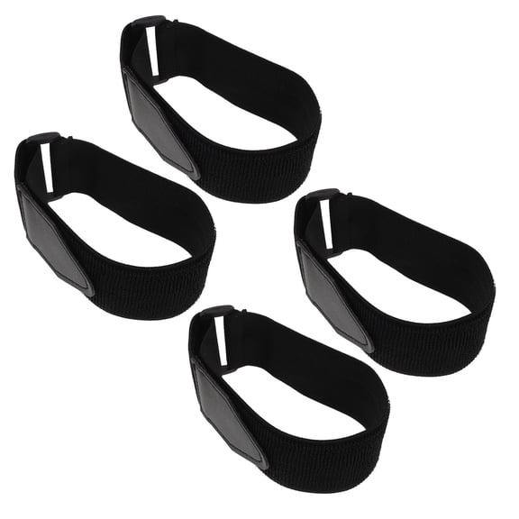 BESTYASH 4-Pack Adjustable Black Elliptical Machine Foot Straps for Exercise Equipment with Improved Stability and