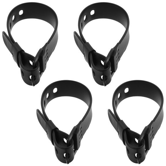 BESTYASH 4Pcs Adjustable Black Ski Strap Set with Quick Release for Snowshoes Snowboard Boot Holder and Binding