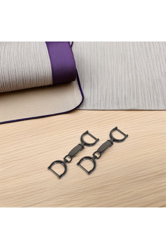 4Pcs Adjustable Metal Shoe Buckles Chain Buckle for Clothing Belts Decoration Dark Grey