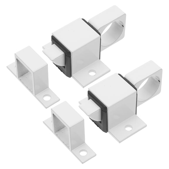 BESTYASH 4Pcs Spring Loaded Aluminum Door Latches White Automatic Push Locks for Cabinet Security