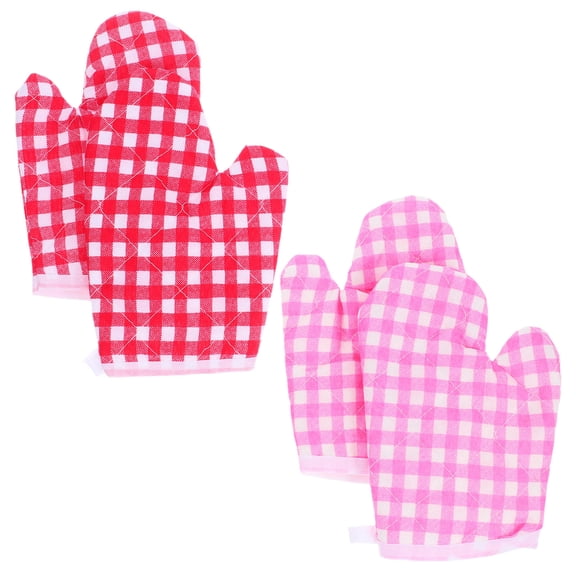 BESTYASH 4-Pack Assorted Color Oven Mitts for Kitchen Cooking and Baking Safety
