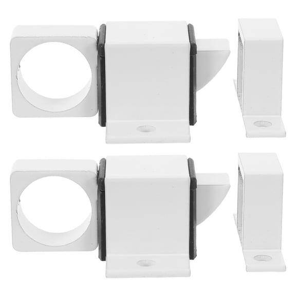 BESTYASH 4-Pack White Aluminum Alloy Automatic Push Latch Door Locks with Spring Loaded Mechanism for Secure Cabinet Doors
