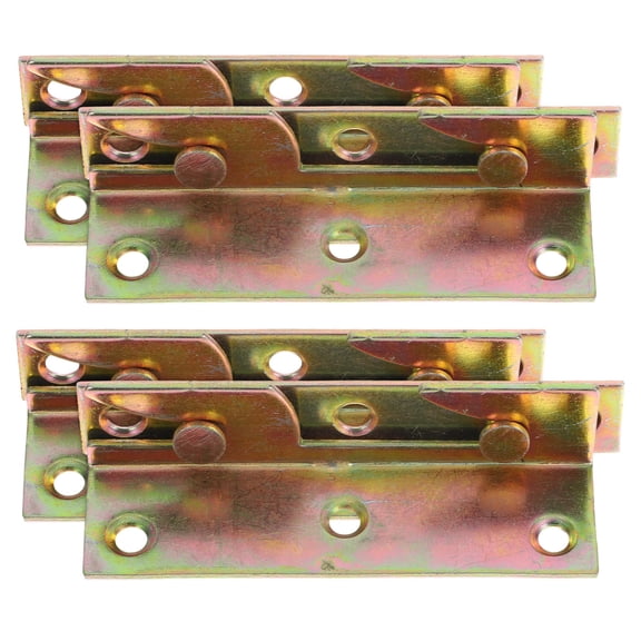 BESTYASH 4Pcs Golden Iron Bed Rail Brackets Sturdy Furniture Fasteners for Home Use