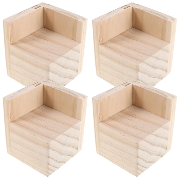 BESTYASH 4-Pack Beige Wood Furniture Legs for Bed Frame Support with Stable Base, Replacement for Sofas and Cabinets
