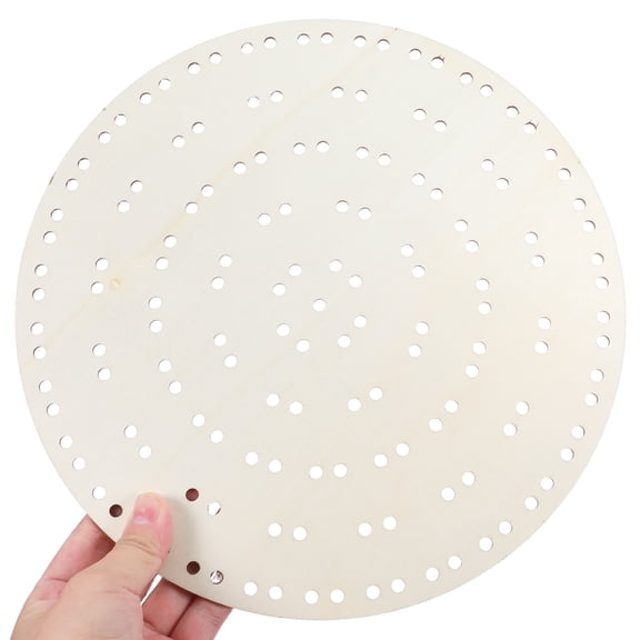 BESTYASH 4Pcs Beige Wood Wreath Boards 10 Inch Round Frame with Holes for Wedding and Seasonal Decor