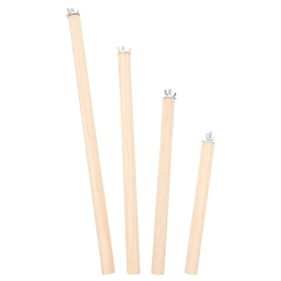 BESTYASH 4Pcs Bird Cage Perch Rods Wooden Standing Sticks with Installation Screws for Stability and Comfort