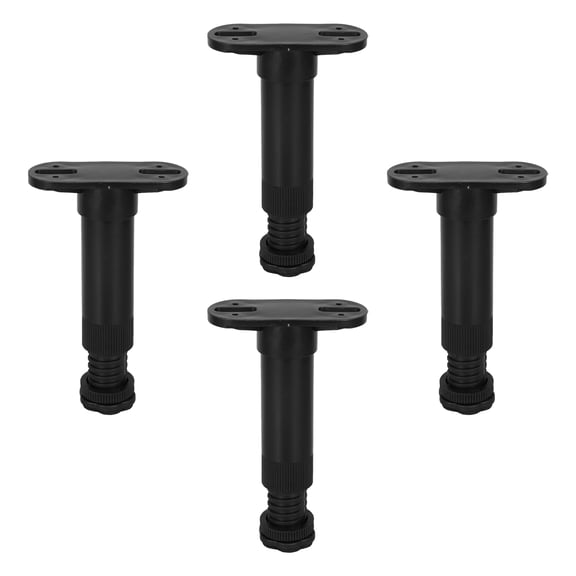 BESTYASH 4Pcs Black Adjustable Furniture Feet for Bed Frame Stable Locking Support Legs