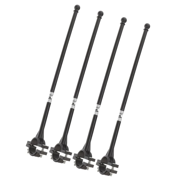 BESTYASH 4Pcs Black Bike Flag Pole Strong Metal Holder Easy Attach Durable for Handlebar Use