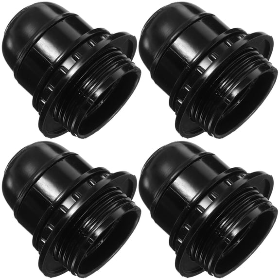 BESTYASH 4-Pack Black E27 Bulb Socket Lamp Repair Kit, Retro Industrial Style Light Socket for Home Lighting