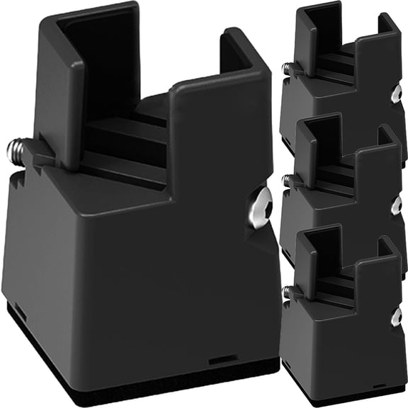 BESTYASH 4Pcs Heavy Load Platform Bed Risers Black with Rust Proof Surface for Furniture Protection