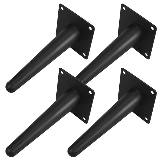 BESTYASH Set of 4 Black Metal Angled Tapered Table Legs Replacement for Sofa, Chair, Coffee Table Furniture