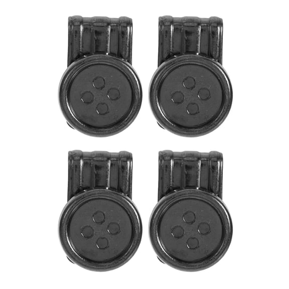 BESTYASH 4Pcs Black Metal Suspenders Button Clips No Sew Movable Overall Replacement Buckles