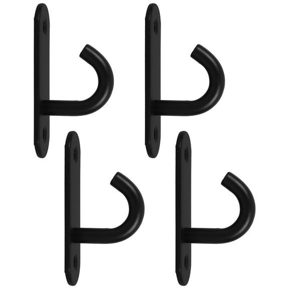 BESTYASH 4Pcs Black Stainless Steel Bucket Hooks Practical Stable Feeder Hooks